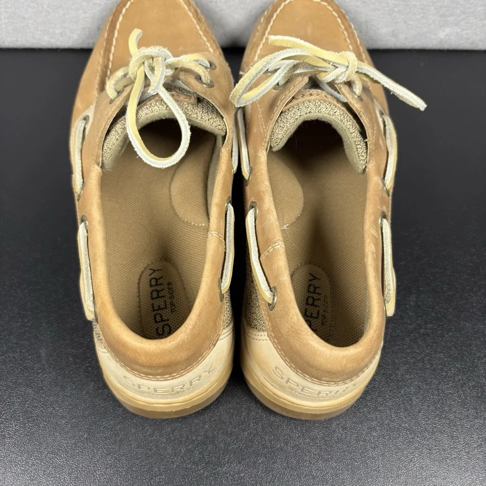 Sperry Top-Sider Bluefish 2 Eye Boat Shoes Womens 7.5W Tan Fabric Upper 9276619